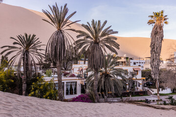 View of Huacachina oasis near Ica town, Peru