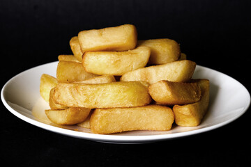 Plate Of Deep Fries Chunky Chips Food Accompaniment