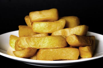 Plate Of Deep Fries Chunky Chips Food Accompaniment