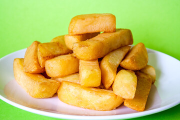 Plate Of Deep Fries Chunky Chips Food Accompaniment