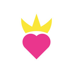 Royal heart crown icon vector illustration. 