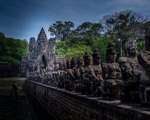 Obraz premium Ancient temples of the abandoned city of Angkor, near the city of Siem Reap, Cambodia