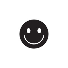 Fototapeta premium Simple black and white smiley face icon for positive feedback and happiness