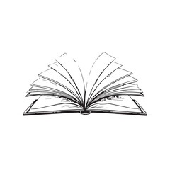Open book sketch hand drawn illustration design element