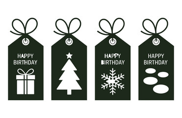 Silhouette Christmas Gift Tags – Set of Four Vector Designs

