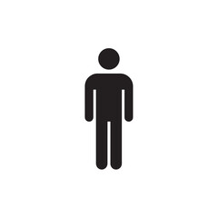 Simple black silhouette icon of a person standing