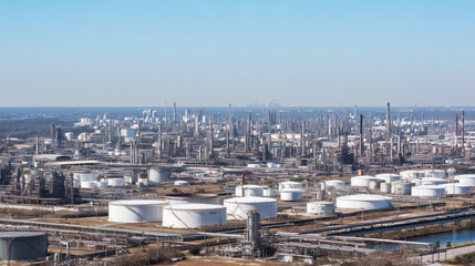 Obraz premium refinery, industrial, plant, aerial, infrastructure, energy, production, facility, manufacturing, oil, gas, chemical, pipes, tanks, equipment, construction, engineering, technology, logistics, operati