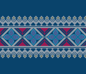 Cross Stitch Embroidery Detailed Vector