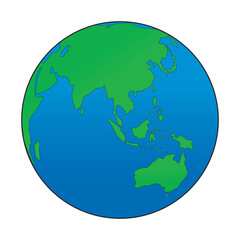 earth vector with partial view of the island