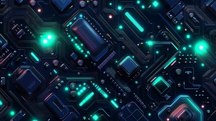 Fototapeta premium Futuristic circuit board technology pattern design.