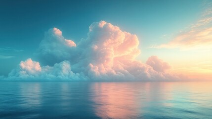 Serene Sunrise Clouds over Calm Ocean