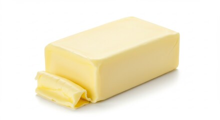 新鮮なバター きれいな白色背景 滑らかで濃厚 食欲をそそる質感. AI Generated