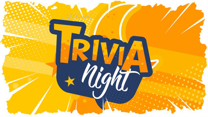 Trivia night — colorful banner, poster — vector illustration	
