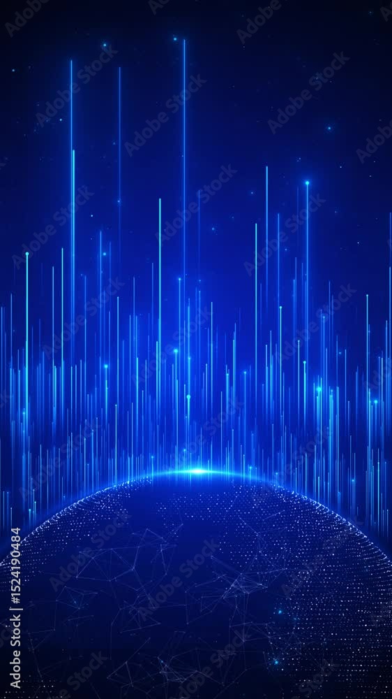 Poster animation of spinning globe of the earth planet digital earth rotating global network connection tec