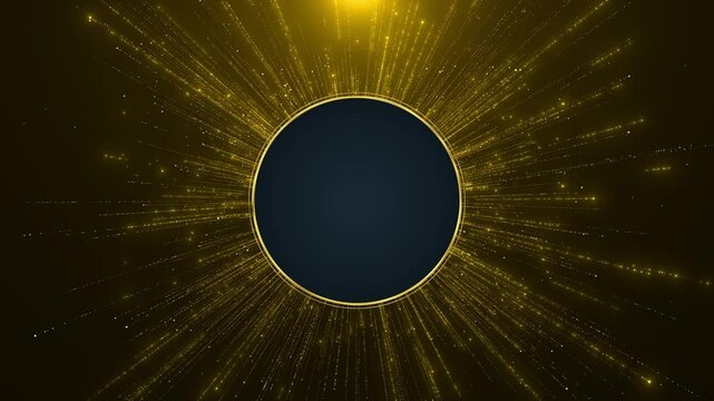 Luxury gold title border vip leather backdrop golden frame. shape line circle gold effect Copy space for casino royal background. luxury border grid black shape line with gold effect animation design