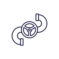 pipe with a valve line icon on white