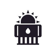 solar water heater icon on white