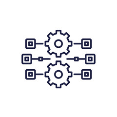 Obraz premium streamline process line icon, parallel production vector