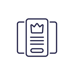 Subscription, tariff plans icon, line design on white