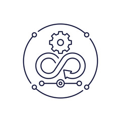sustainable production icon in line design