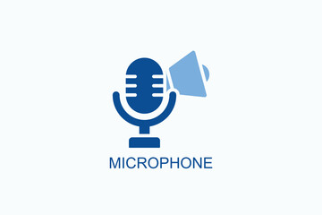 Microphone Icon Or Logo Isolated Vector Illustration