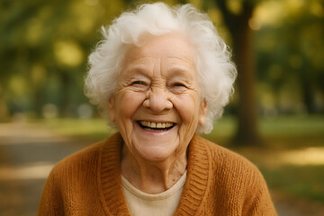 Joyful Elderly Woman: A Portrait of Happiness and Aging Grace