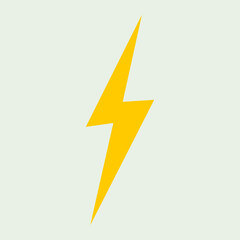 Lightning bolt vector icon. Symbol for storm and warning. Sign of strike, energy, charge