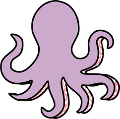octopus vector illustration, purple octopus 