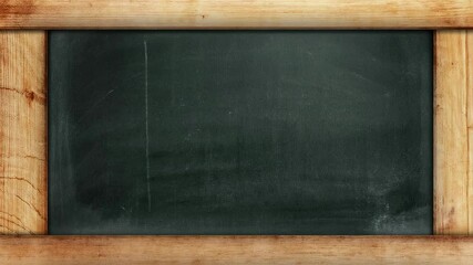 Empty chalkboard framed in wood, ready for writing educational content or announcements