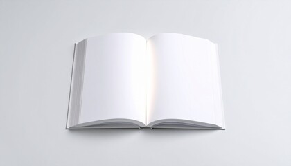 Blank Open Book Mockup for Design Projects and Presentations Clean Minimalist White Pages.