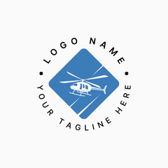 Logo design graphic concept creative premium vector stock image top sell sign helicopter passenger emergency help traveler transport aviation tourism