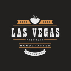 Fun vector retro design of Las Vegas city silhouette suitable for stickers or prints	

