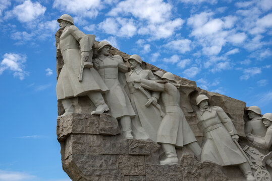 ROSTOV REGION, RUSSIA - MAY 07, 2025: Fragment of the memorial of glory to the heroes of the breakthrough of the Mius-front and the liberation of Taganrog, Sambek heights