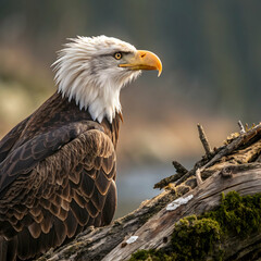 Obraz premium Majestic Bald Eagle Perched