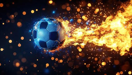 Fiery soccer ball in motion (2)