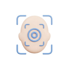 3D facial recognition icon for biometrics