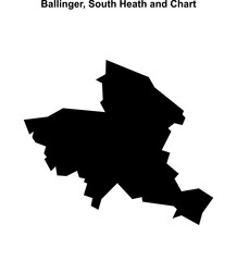 Ballinger, South Heath and Chart (England) blank outline map