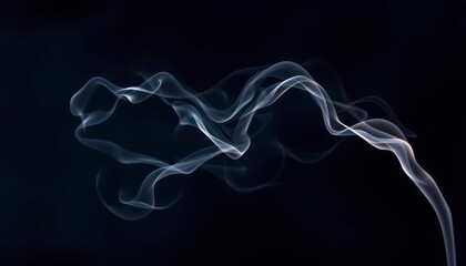 Fototapeta premium Abstract Swirling Smoke Trails on a Dark Background, a Study in Ephemeral Elegance