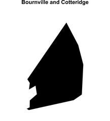 Bournville and Cotteridge (England) blank outline map
