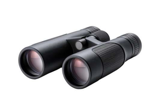 Black binoculars isolated perfect for viewing distant objects