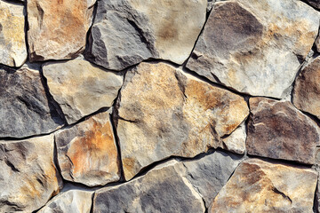 Labadorit Stone - Close-Up of Natural Stone Wall Texture with Warm Earth Tones
