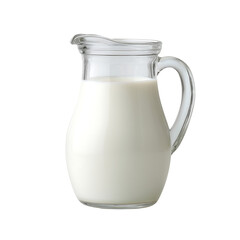Milk in a glass pitcher a refreshing dairy drink