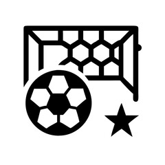 Obraz premium Soccer ball goal net star icon graphic design element