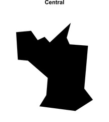 Central (England) blank outline map