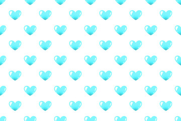 つやつやハートパターン水色
