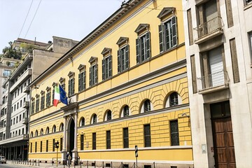 Police station on Via Fatebenefratelli, Milan, Italy