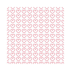 Red heart pattern on white background. Seamless pattern for graphic design, fabric, or paper.