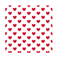 Red heart pattern on white background. Seamless pattern for graphic design, fabric, or paper.