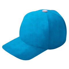Create The Best Style For Your Design Or Logo With This Side Perspective View Amazing Baseball Cap Mock Up In Atoll Blue Color.