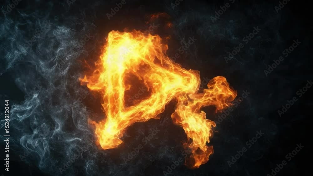 Poster dynamic flame animation in dark background creating a fiery effect for creative visual projects 4k v